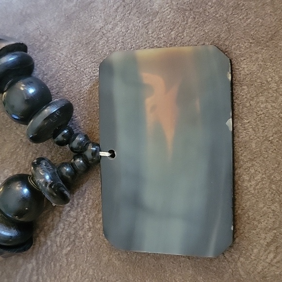 Vtg Antler Beaded Horn Carved Elephant Pendant African Unisex Necklace - Picture 11 of 11